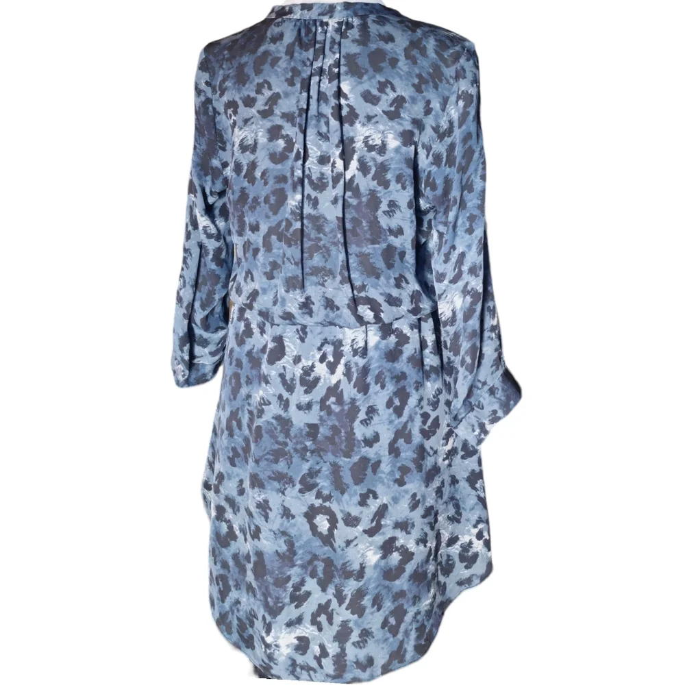 BABATON Silk Tie Waist Long Sleeve Mini Dress Size Medium